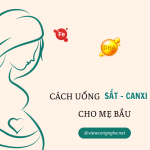 Cach uong sat canxi va dha cho ba bau 3 thang dau